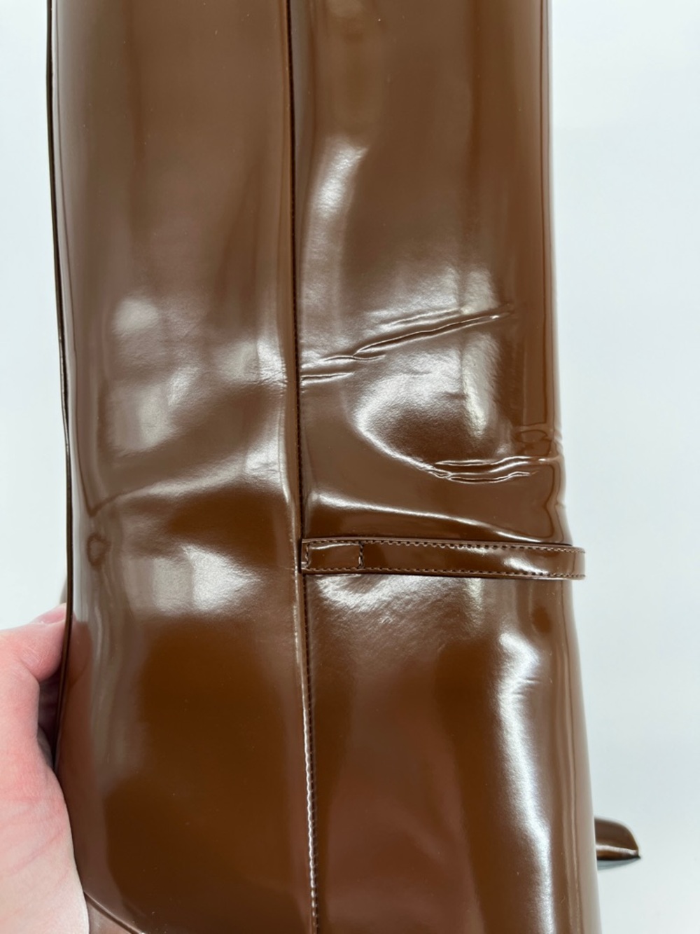 Saint Laurent Vendome 110 Knee High Stiletto Boots Buckle Brown - US 9 (EU 39) - Picture 11 of 13
